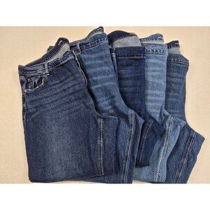 Old Navy Womens 5 PAIRS Jeans Size 22L 22 Long Mid-Rise Denim